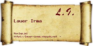 Lauer Irma névjegykártya
