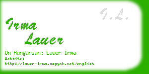 irma lauer business card